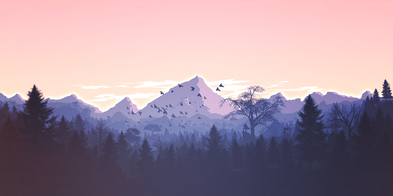illustration of mountains and nature